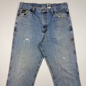 Cinch‎ Men's Denim Blue Jeans Green Tab Distressed EDI LOCKER STOCK 35x34